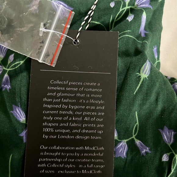 Modcloth Collectif Oakley Fall Floral Blouse Green S US 6 - Picture 5 of 6
